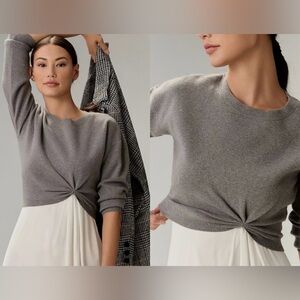 ANTHROPOLOGIE The Gemini Twist Tie Cropped Pullover Sweater